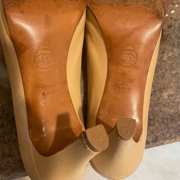 Chanel nude black cap toe classic pump platform heel 36.5 - Picture 14 of 16